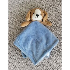 Carter's Puppy Dog Lovey Baby Security Blanket Blue Brown Plush